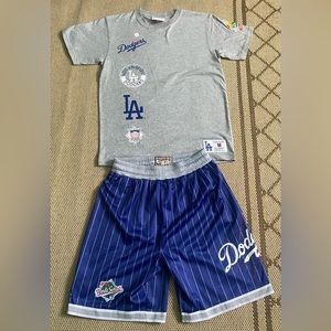 Mitchell & Ness Los Angeles LA Dodgers 1988 World Series T Shirt & Shorts Size M